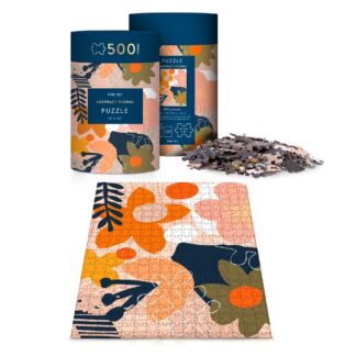 Abstract Floral Pink Sky Puzzle 500 Piece Cylinder Tube Gift Jigsaw Puzzle