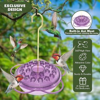 Hanging Red Flower Shaped Hooked Hummingbird Feeder Flower Shaped