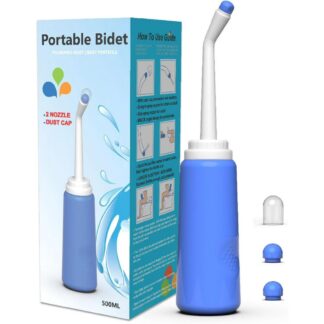Peri Bottle, Portable Travel Bidet with Bag, TPE Material Can Be Boiled, 17oz/500ml with 2 Sealing Rings