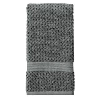 Better Homes & Gardens Signature Soft Cotton Popcorn Textured Hand Towel, Grey Flannel