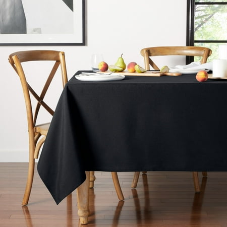 Mainstays Yale Fabric Tablecloth Black 60 W x 102 L Rectangle