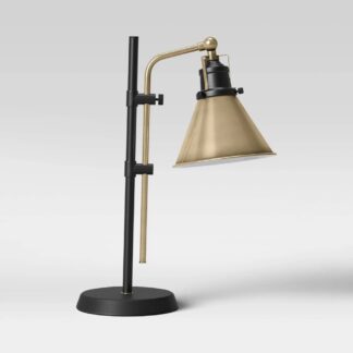 Adjustable Table lamp (Includes LED Light Bulb) Black - Threshold™: ETL Listed, Modern Cone Shade, Metal Body