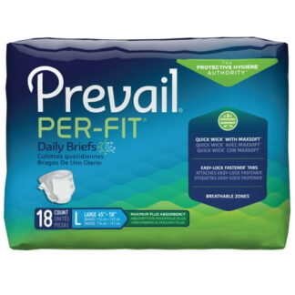 Prevail Per-Fit Daily Briefs Incontinence Disposable Maximum Plus Absorbency Large 18 Count 1 Pack