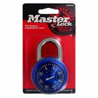 1-7/8in (48mm) Wide Combination Dial Padlock with Aluminum Cover; Blue