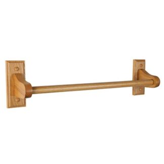 Design House Dalton 18  Wall Mounted Bathroom Towel Bar  Honey Oak