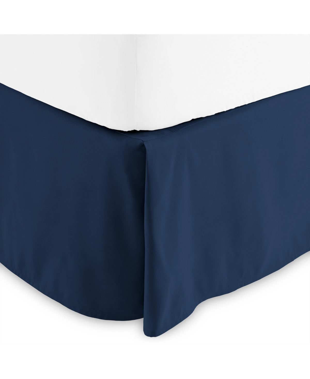 Bare Home Double Brushed Bed Skirt - Premium 1800 Collection - 15-inch Drop - Full Dark Blue