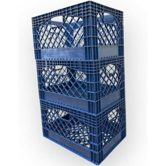 Juggernaut Storage: Milk Crate 3pk - 24 Qt  Blue - Multi-Purpose Storage Solution  Stackable Organization  Heavy-Duty Plastic Bins  Built-In Handles