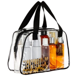 Clear Stadium Approved Tote Bag  11x4x7-Inch Transparent Plastic Bag with Zippers  Handles for Concerts  Sporting Events  Music Festivals  Work  School  and Gym