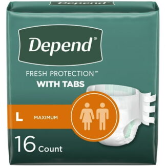 Depend Incontinence Protection with Tabs Unisex Large (35–49 Waist over 170 lbs) Maximum Absorbency 16ct