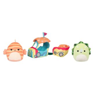 Squishmallows Micromallows SQMM0015 Accessory Set - Train Ride Super Soft Mini 6.5 cm Plush Figures (Tristan & Lucienne)