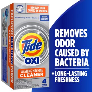 Tide Washing Machine Cleaner with Oxi Powder  Odor Eliminator and Washer Residue Remover  5 Count