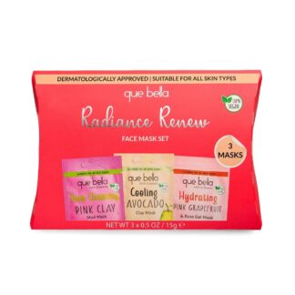 Que Bella Holiday Radiance Renew Pamper Pouch Brightening Face Mask Gift Set - 1.5 fl oz/3pc