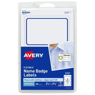 Avery(R) Flexible Name Badge Labels, 2 1/3in. x 3 3/8in.