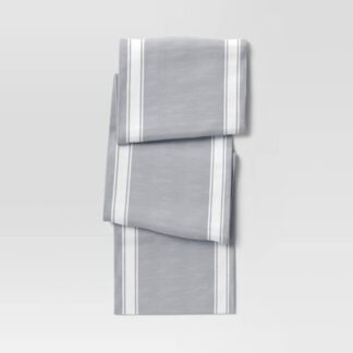 108 x 14 Cotton Striped Bistro Table Runner Gray Thanksgiving Table Cloth Christmas Parties