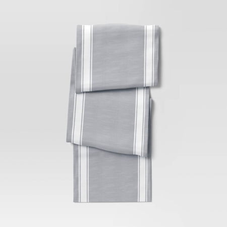108 x 14 Cotton Striped Bistro Table Runner Gray Thanksgiving Table Cloth Christmas Parties