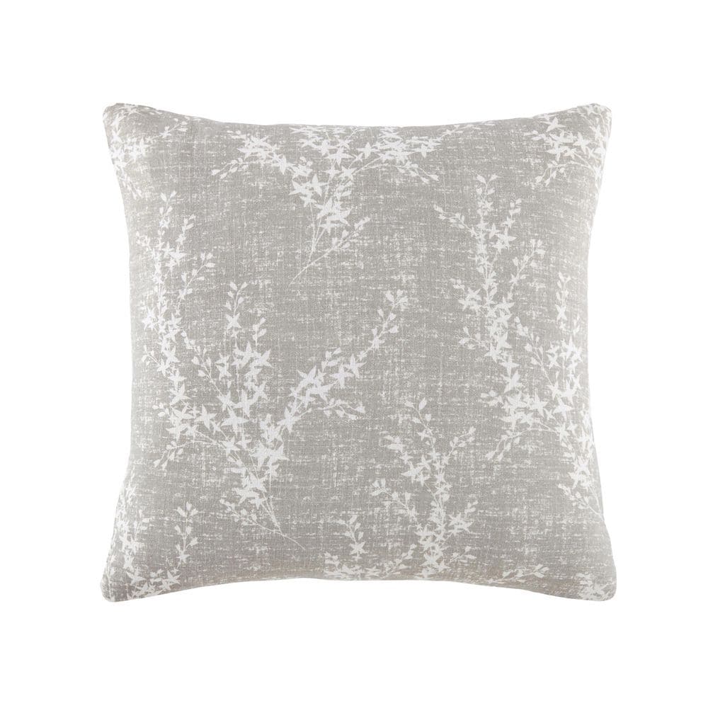 Home Collection Cotton Decorative Throw Pillow Cover, Willow Light Gray