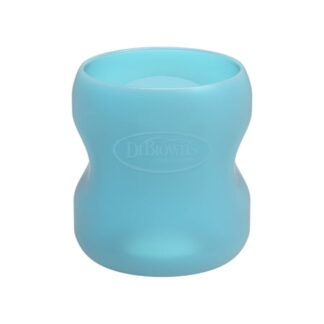 Dr. Brown s Silicone Bottle Sleeve for Wide-Neck Glass Bottle - Blue - 5oz