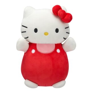 Squishmallows Original Sanrio 10-Inch Hello Kitty in Red and Pink Overalls HugMees - Medium-Sized Ultrasoft Official Jaz
