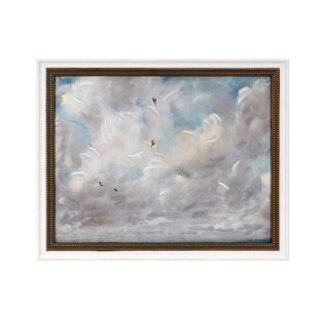 Cloud Study with Birds Framed Canvas Wall Art