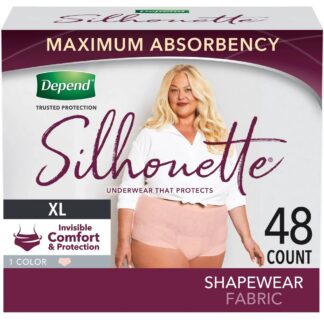 Depend Silhouette Adult Incontinence Underwear for Women XL Pink 48Ct