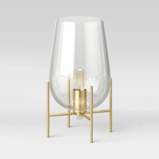Glass Uplight Lamp (Includes LED Light Bulb) Brass - Project 62