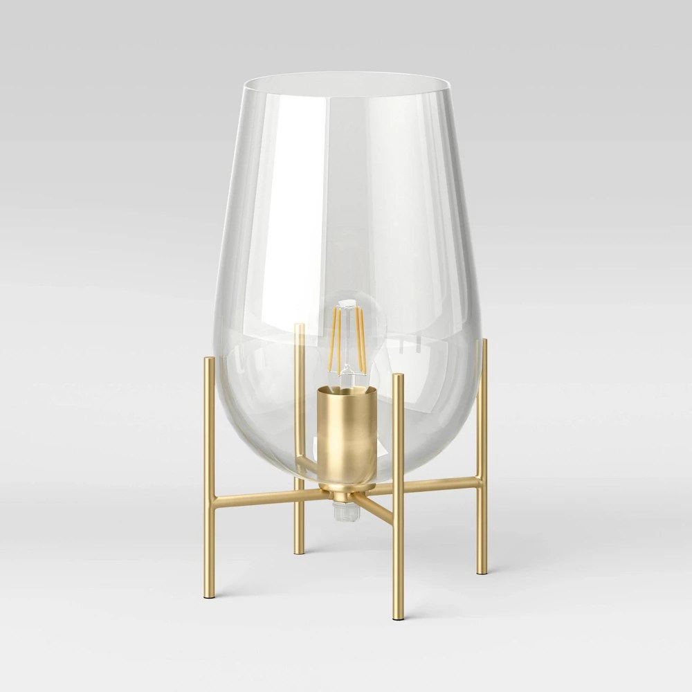 Glass Uplight Lamp (Includes LED Light Bulb) Brass - Project 62