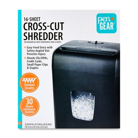 Pen+Gear Cross Cut Shredder Black 1 Pack Cds & Dvds