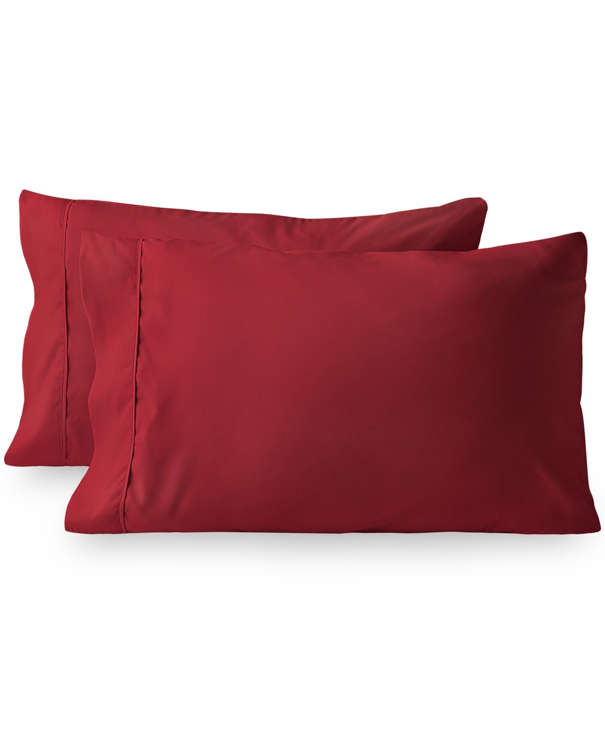Bare Home Pillowcase Set - Premium 1800 Collection - Double Brushed - Ultra Soft - Standard Size Red 2 Count
