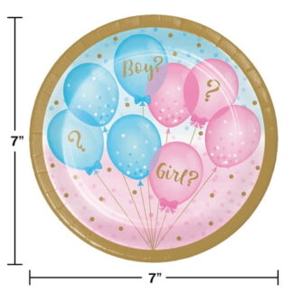 Creative Converting Gender Reveal Balloons Dessert Plates