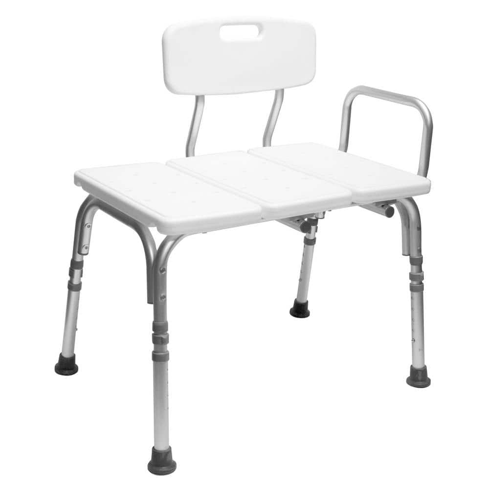 Carex Tub Transfer Bench with Height Adjustable Legs Convertible for Left- or Right-Hand Entry