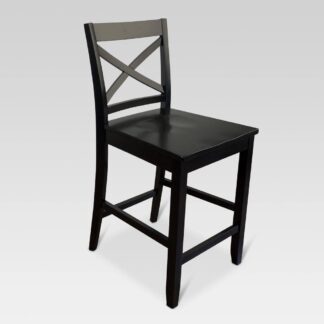 24  Carey Hardwood Counter Height Barstool in Black