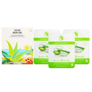 BioRepublic SkinCare Revitalizing Fiber Face Mask Sheets - Aloe & Vitamin E - 3ct