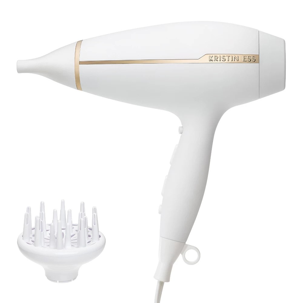 Kristin Ess Ionic Professional Blow Dryer, Smoothing & Frizz Control - 1875W: Includes Concentrator & Diffuser