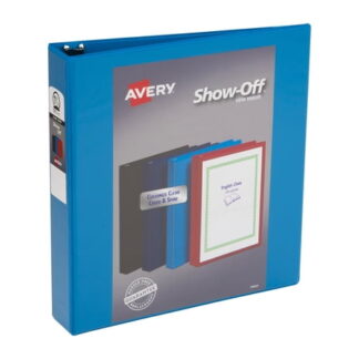 Avery 1.5 Show-Off Economy View Binder Round Rings Color (Black Light Blue Navy Blue Red) Will Vary 1 Binder (12058)