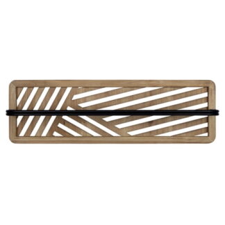 Stratton Home Decor Laser-cut MDF Wood Veneer Towel Bar Wall Decor in Brown