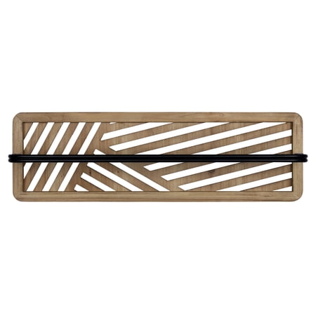 Stratton Home Decor Laser-cut MDF Wood Veneer Towel Bar Wall Decor in Brown