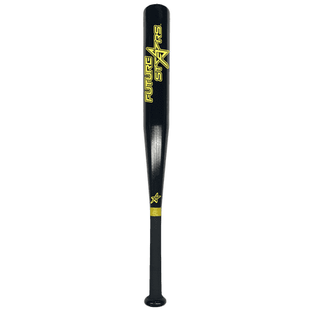 Future Stars Aluminum T-Ball & Baseball Softball Bat 24 - Black & Yellow - Perfect for All Ages - Unisex - Recreational Use