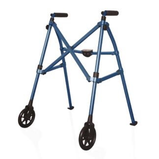 Able Life Space Saver Walker for Seniors Folding Walker with Wheels Blue