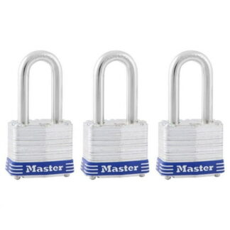 Master Lock Padlock 3TRILF Laminated Steel Pin Tumbler  1-9/16in (40mm) Wide with 1-1/2 (38mm) Shackle  6 Pack