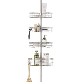 4-Tier Tension Pole Shower Caddy in Satin Nickel