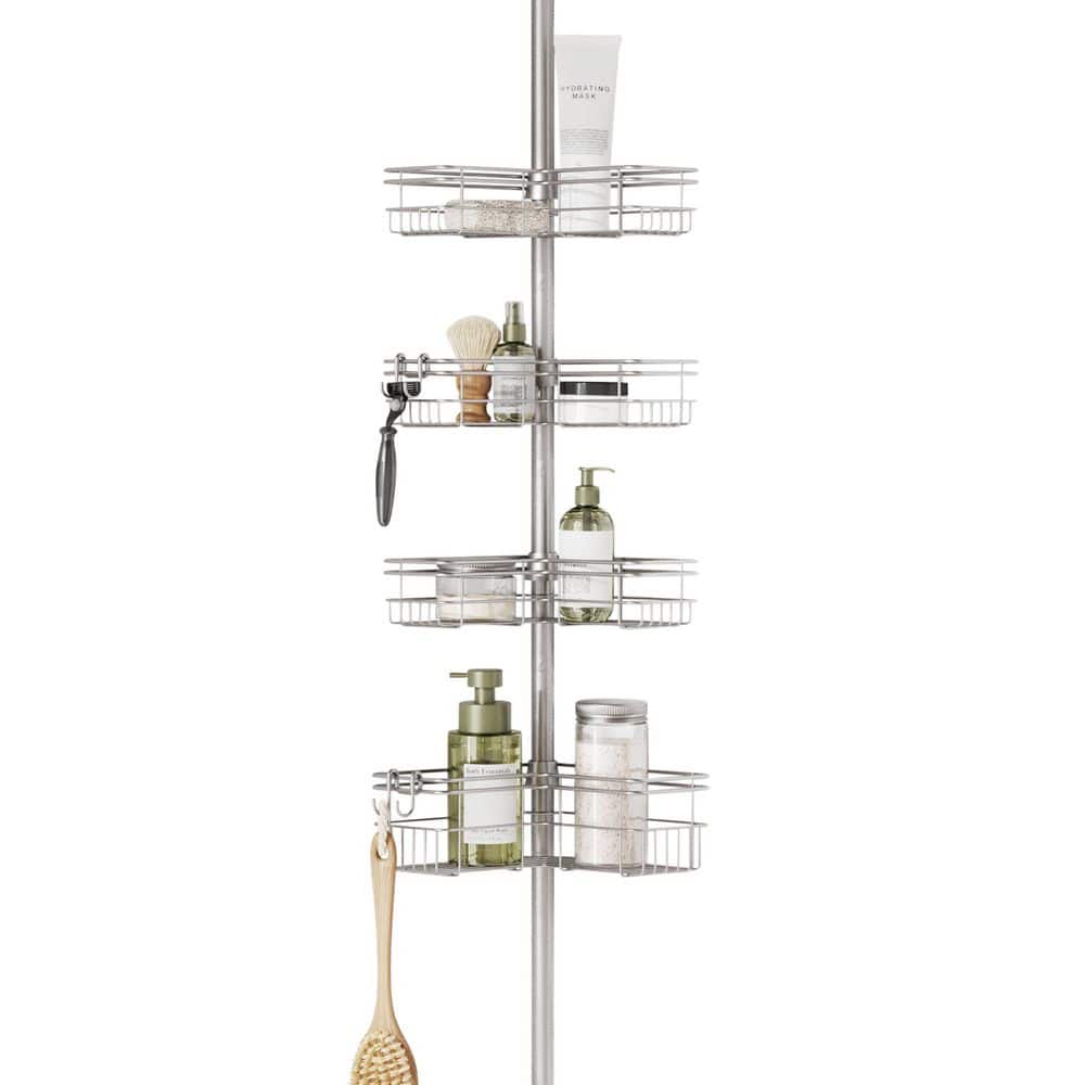 4-Tier Tension Pole Shower Caddy in Satin Nickel
