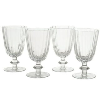 Beautiful Scallop Set of 4 Glass Goblet Clear by Drew Barrymore