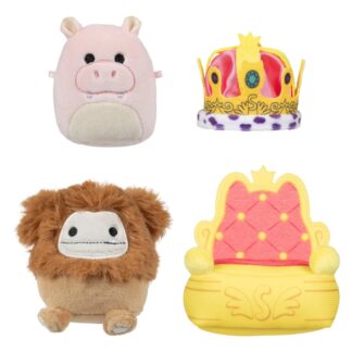 Squishmallows Micromallows SQMM0014 Accessory Set - Royal Parade, Super Soft Mini, 6.5 cm Plush Figures (Benny & Ridelle