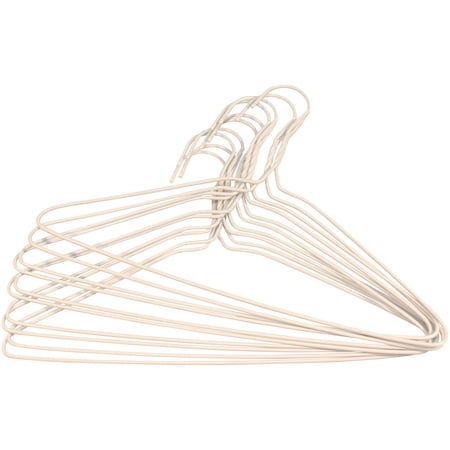 Mainstays Drip Dry Plastic Coated White Wire Hangers, 10 Count