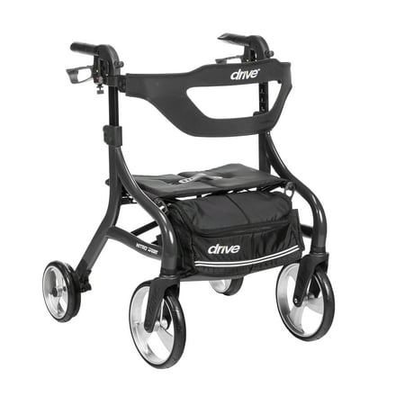 Drive Medical Nitro Sprint Rollator - Hemi Height, Folding, Adjustable - Black