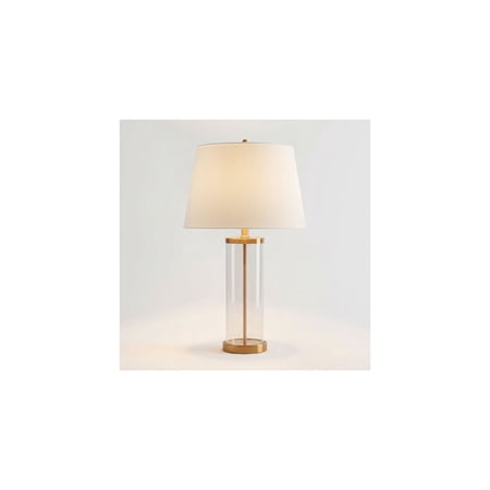 360 Lighting Coastal Table Lamp 26 High Glass Cylinder Gold Fillable White Drum Shade for Living Room Family Bedroom Bedside Nightstand