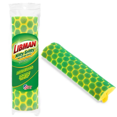 Libman Nitty Gritty Roller Mop Refill - Unscented: Cellulose Material, Laminate & Ceramic Floors, 13.25-inch Width