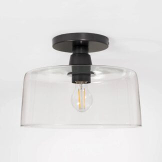 Glass Semi Flushmount Ceiling Light Black - Threshold™ designed with Studio McGee