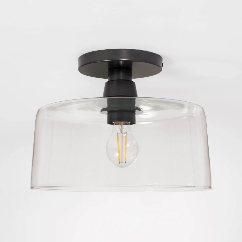 Glass Semi Flushmount Ceiling Light Black - Threshold™ designed with Studio McGee