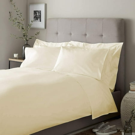 Lussona Exclusive 1000 Thread Count 100% Egyptian Cotton Sheets Breathable Bedding for King Bed Sheets & Pillowcases 21 Inches Deep Pockets (Ivory)